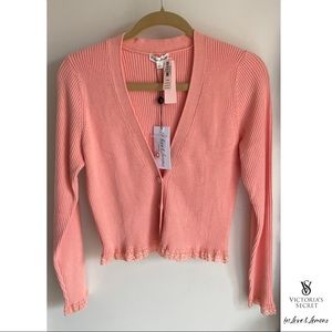 Peach Cropped Cardigan